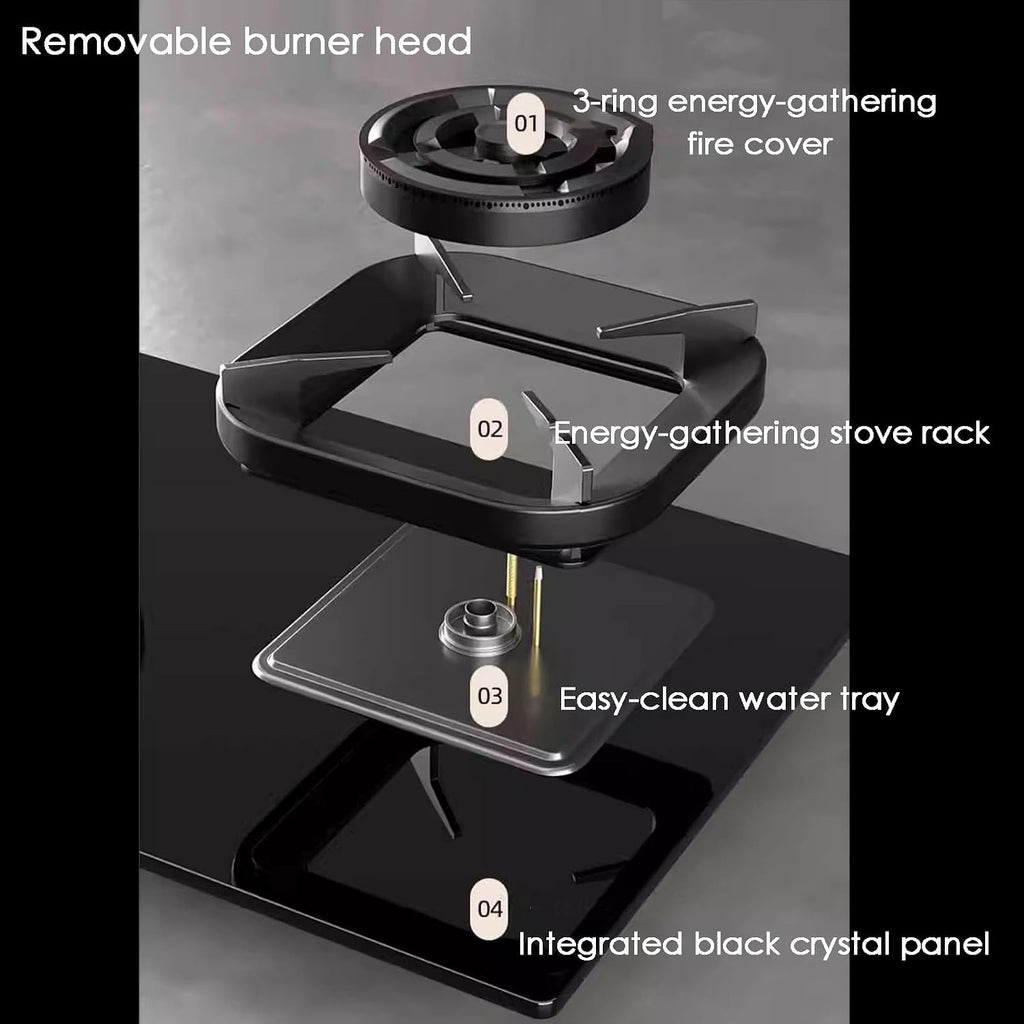 Gas Stove,Portable 2 Burners Gas Hob NG/LPG Automatic Ignition, Gas Cooktop with Flameout Protection 5.2KW Desktop and Embedded,Gas Cooker for Outdoor Camping Home(LPG)