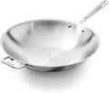 All-Clad D3® Stainless Steel 14 inch Wok Pan- Made in the USA- The Original Bonded Professional Cookware- Oven Safe & Induction Compatible