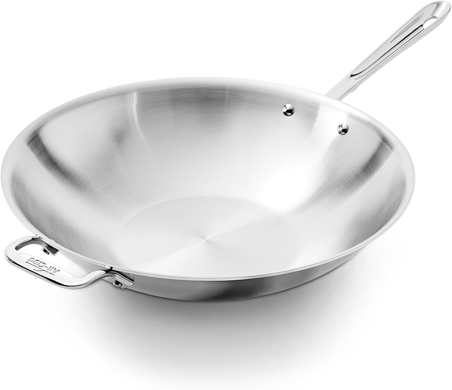 All-Clad D3® Stainless Steel 14 inch Wok Pan- Made in the USA- The Original Bonded Professional Cookware- Oven Safe & Induction Compatible
