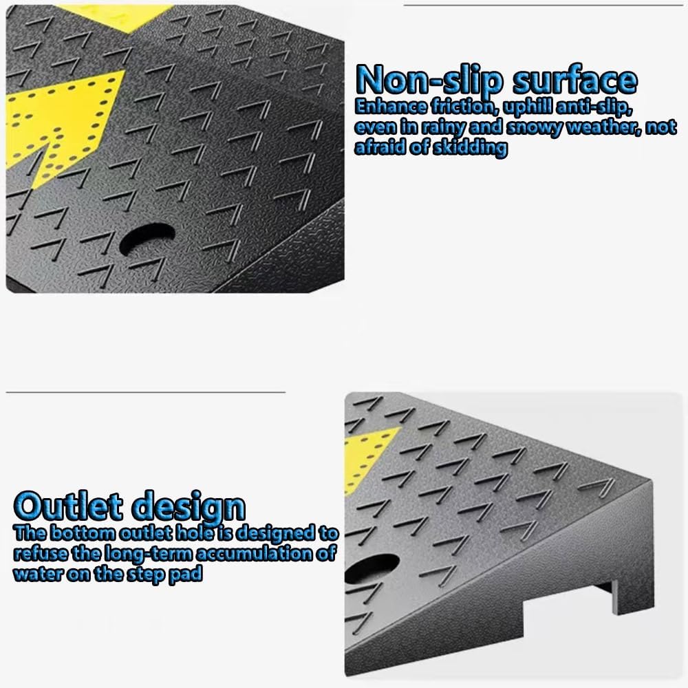 Heavy Duty Cars Driveway Ramps, Rubber Curb Ramps, Portable Wheelchair Threshold Ramp Handicap Ramps for Sidewalk Dock Warehouse 4' 5' 7' Rise(H13CM/5)