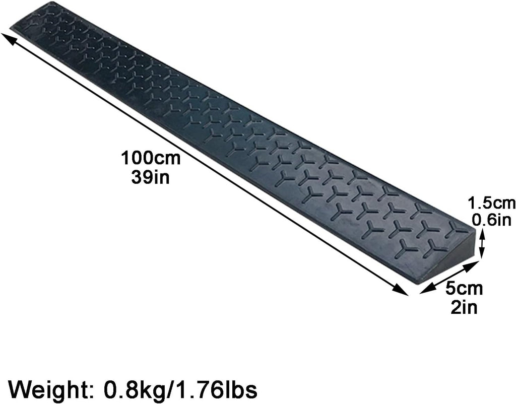 Rubber Curb Ramps Antislip Portable Rise Height Threshold Ramp with Stable Honeycomb Structure for Vehicle Truck(100 * 5 * 1.5cm/39 * 2 * 0.6in)
