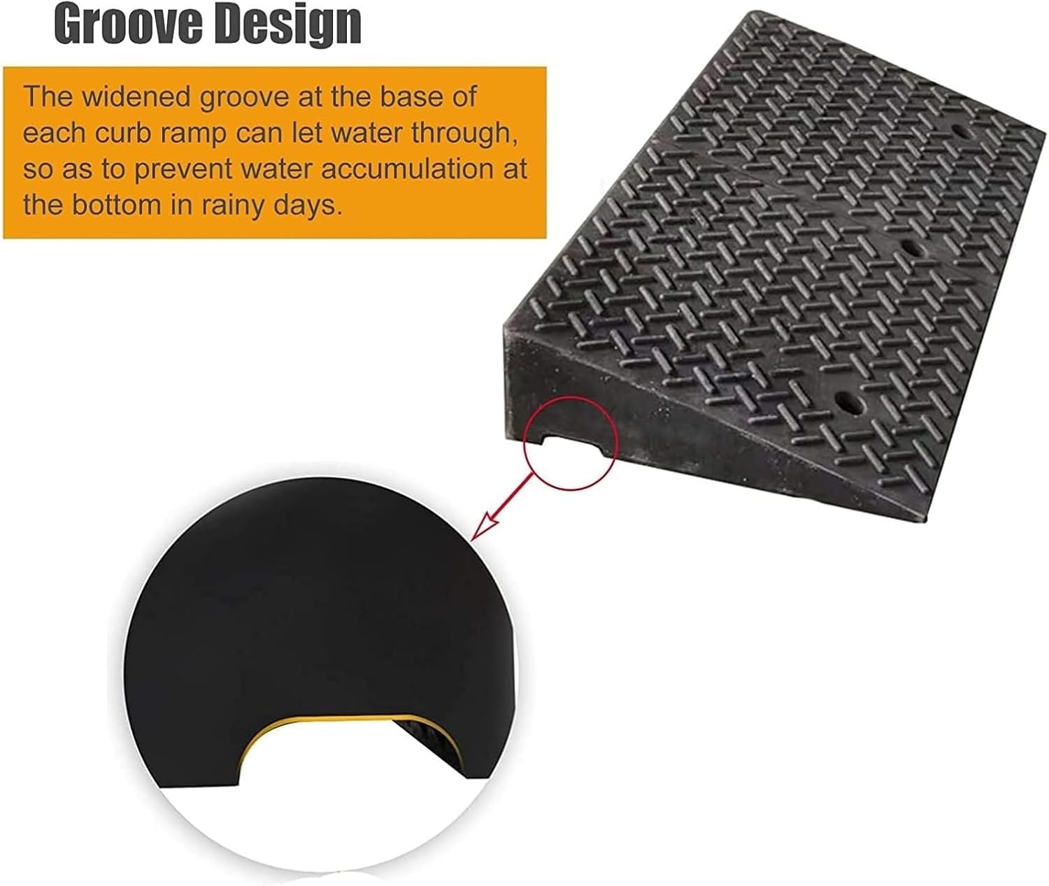 Threshold Ramp Wheelchair Ramp Heavy Duty Rubber Threshold Ramp Non-Slip Scooter Ramp Portable Kerb Ramps for Garage Parking Handicap Ramps Anti-Slip (Size : 14cm/5.5in)