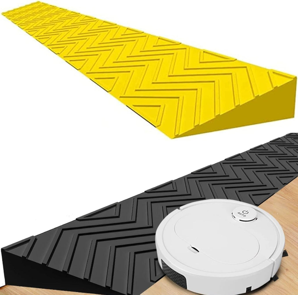 2 Inch Heavy Duty Rubber Threshold Ramp for Doorways - Portable Non-Slip Indoor/Outdoor Wheelchair Access Ramp(Yellow,100 * 7 * 1CM)