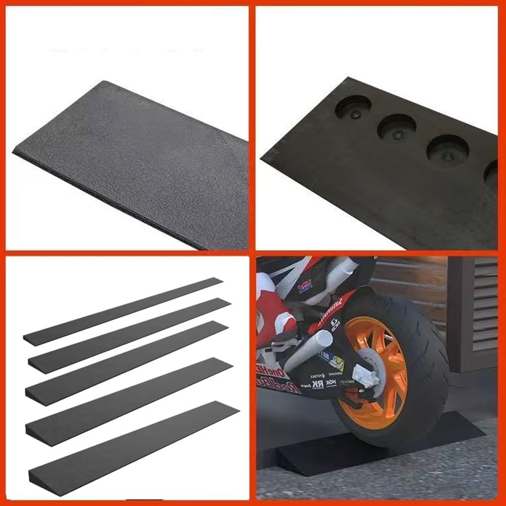 0.6' Rise Wheelchair Threshold Ramp Solid Rubber Entry Curb Ramp Non-Slip Door Ramps Wheelchair Ramp For Home Entrance, Load Capacity 3000 LBS(Height: 5.5cm/2.16in)