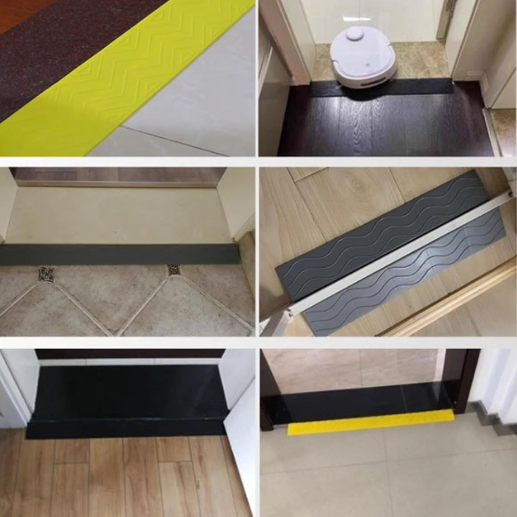 Rubber Ramps Threshold Ramp, Home Wheelchair, Plastic, Suitable for Entrances, Doorways, Bathrooms(Svart,8 * 2.5cm/3.1 * 1in)