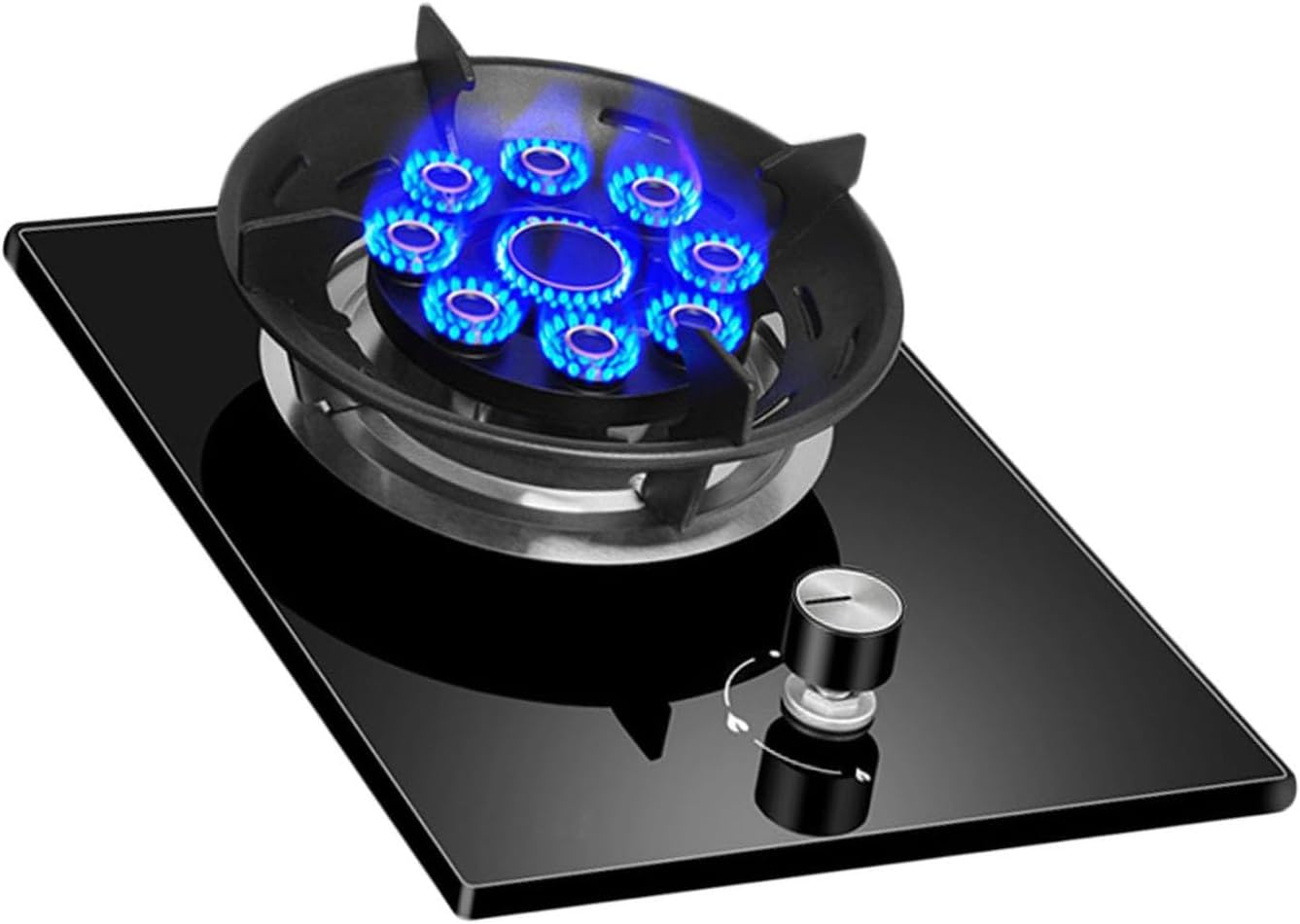 Portable Gas Stove,Single Burner Propane Stove,Max 16377.6BTU with Pulse Electronic Ignition Tempered Glass Suitable for Apartments Kitchens(black)
