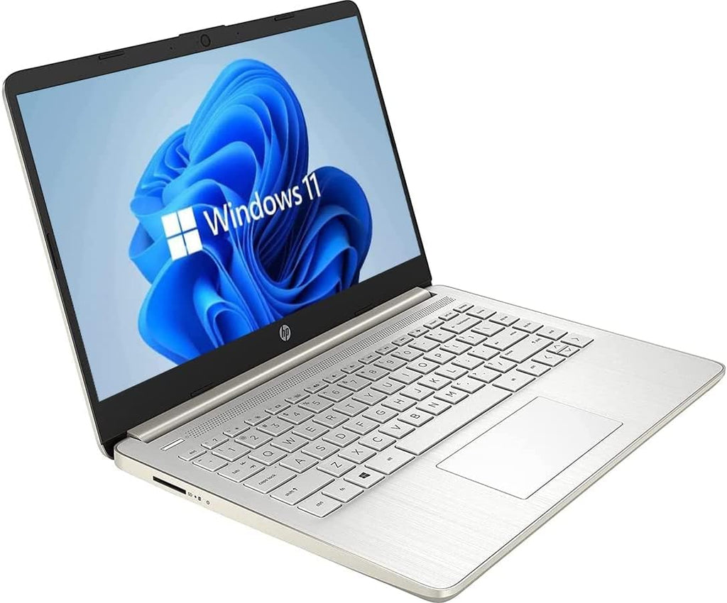 HP 14' Flagship Laptop, Windows 11 OS, Intel Pentium Processor Up to 2.60 GHz, 4GB RAM, 128GB SSD, Webcam, Natural Silver (Renewed)