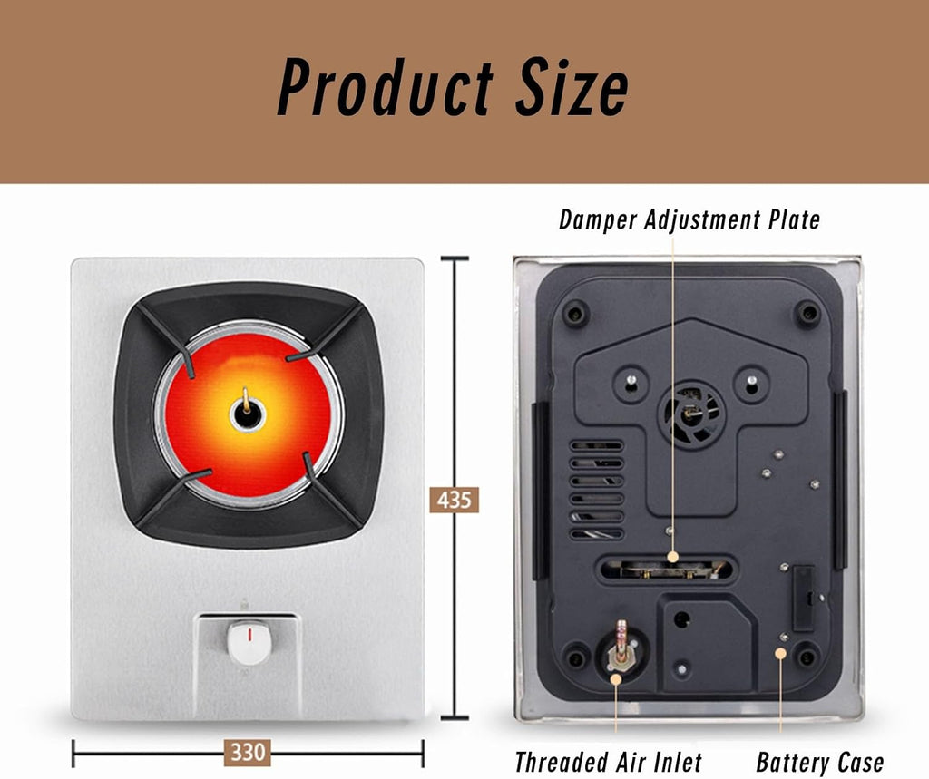 Portable Gas Stove,Single Burner Propane Stove,Max 10918.4BTU with Pulse Electronic Ignition Stainless Steel Suitable for Apartments Kitchens and More (Color : LPG)