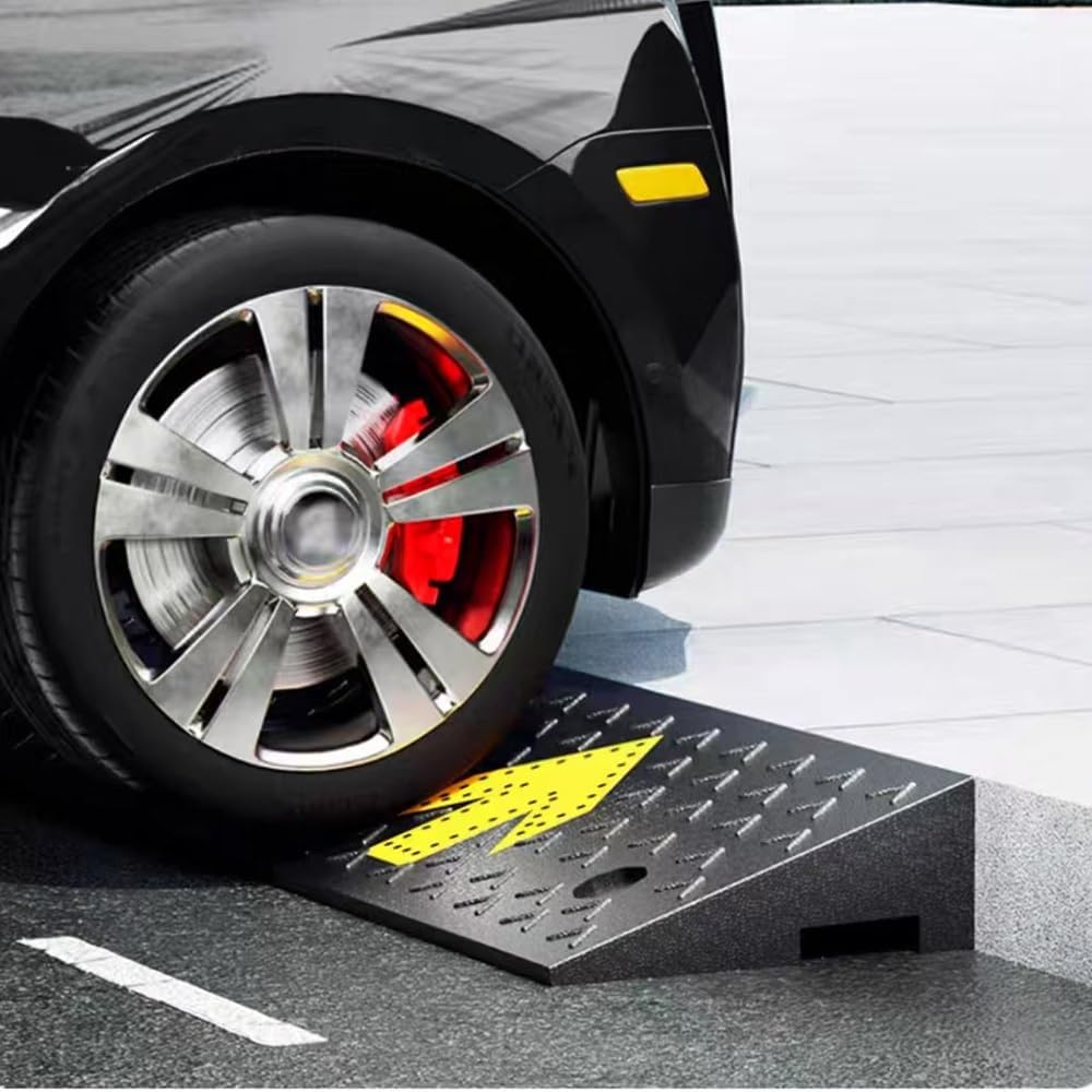 Curb ramp,Driveway ramp, Portable Wheelchair Threshold Ramp Handicap Ramps for Sidewalk Dock Warehouse 4' 5' 7' Rise(H18CM/7)