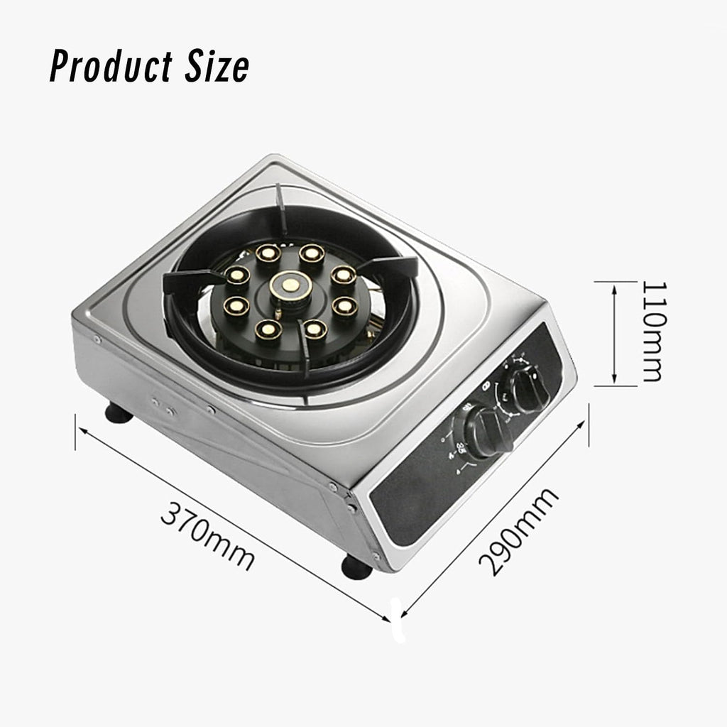 Stainless Steel Gas Stove,24566 BTU Desktop Single Burner,120min Timer Off,Flameout Protection,Easy to Clean,Suitable for Home Use (Size : NG)