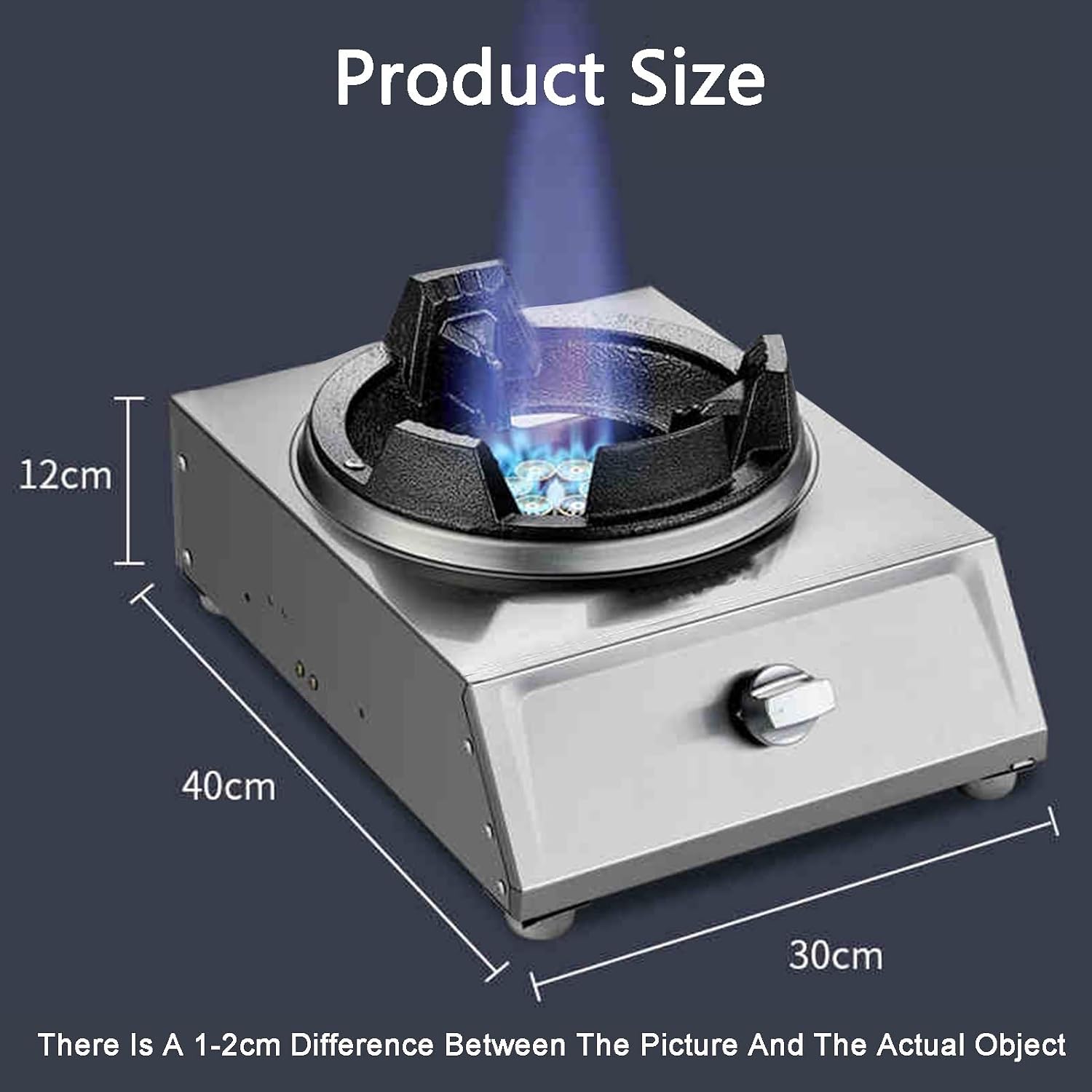 Gas Cooker,40kW Stainless Steel Single-Burner Gas Stove,6-Burner Tabletop High-Fire,for Home Restaurant Canteen