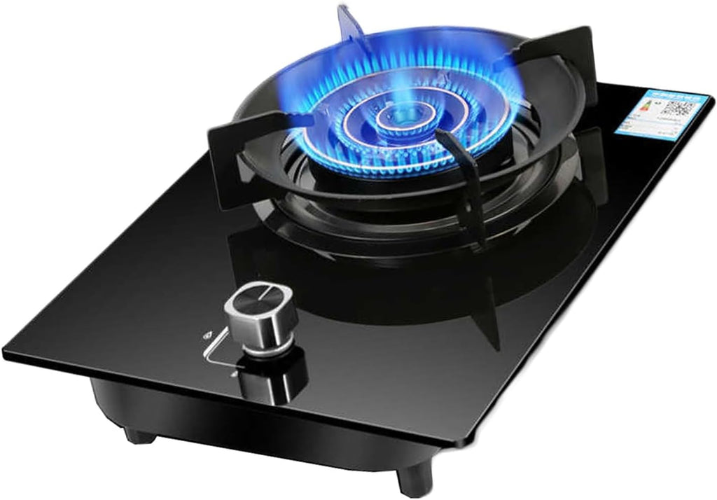Gas Cooker 1 Burner,5.2KW Gas Stove,Tempered Glass Dining Table Cooking,with Flameout Protection Device,Gas/LP Gas Conversion Stove(NG)