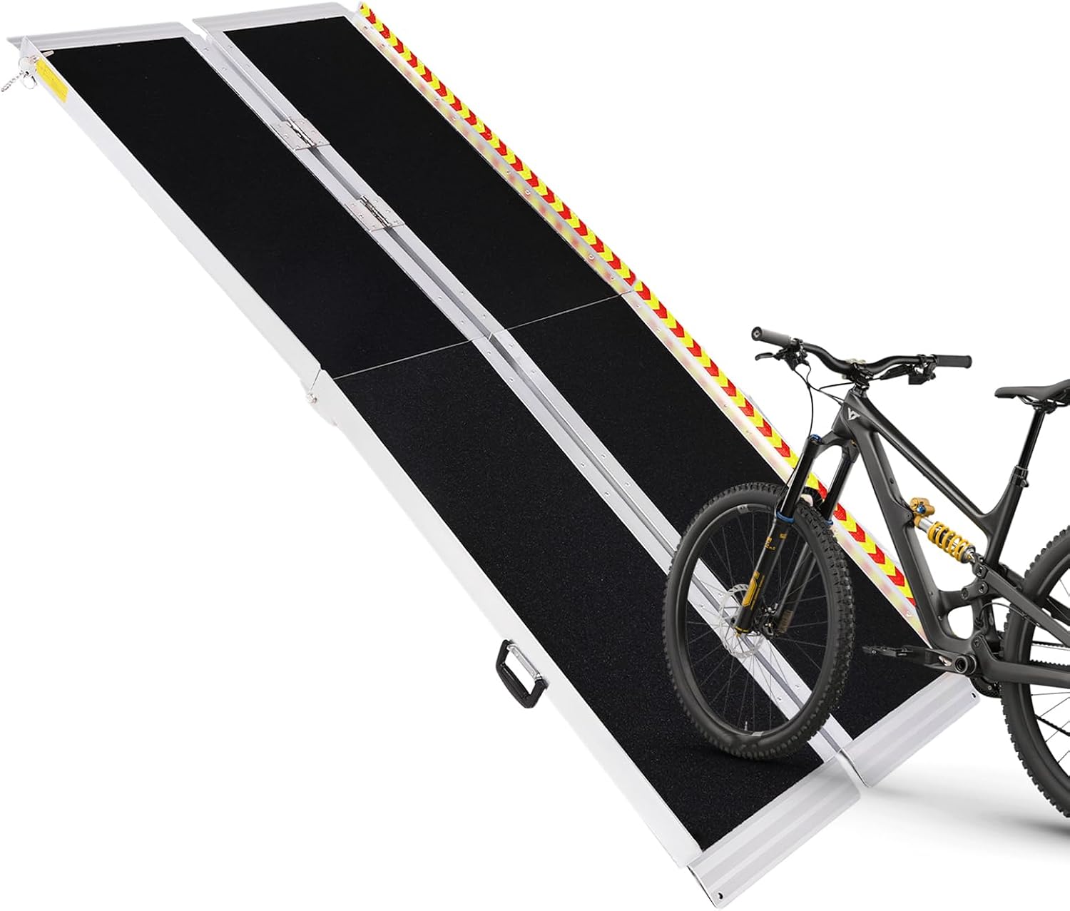 Folding Aluminum Door Threshold Ramp - Wheelchair Access Ramp for Home Steps Stairs Entry Doorways