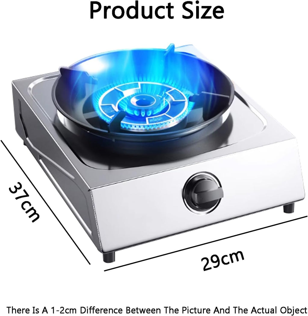 Gas Cooker,Single-Burner 5.2kW Tabletop gas Stove,Household Stainless Steel,for Camping Restaurants Home(NG)