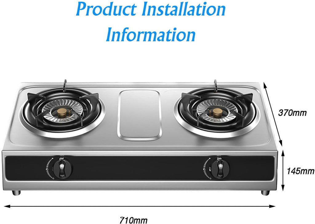 Propane Stove,2 Burners Portable Propane Stove,17742.4BTU High Power Stainless Steel Gas Cooktop for Kitchen Outdoor Camping RV and Apartments (Color : NG)