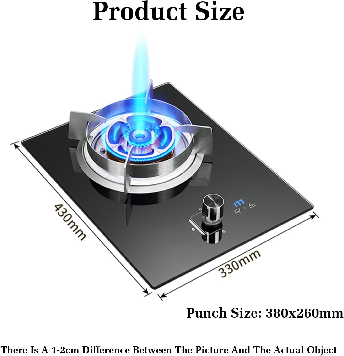 Gas Cooker 1 Burner,5.2KW Kitchen Counter Top Stove,Gas/LP Gas Conversion Stove,with Flameout Protection and Timer,for Home Kitchen(LPG)