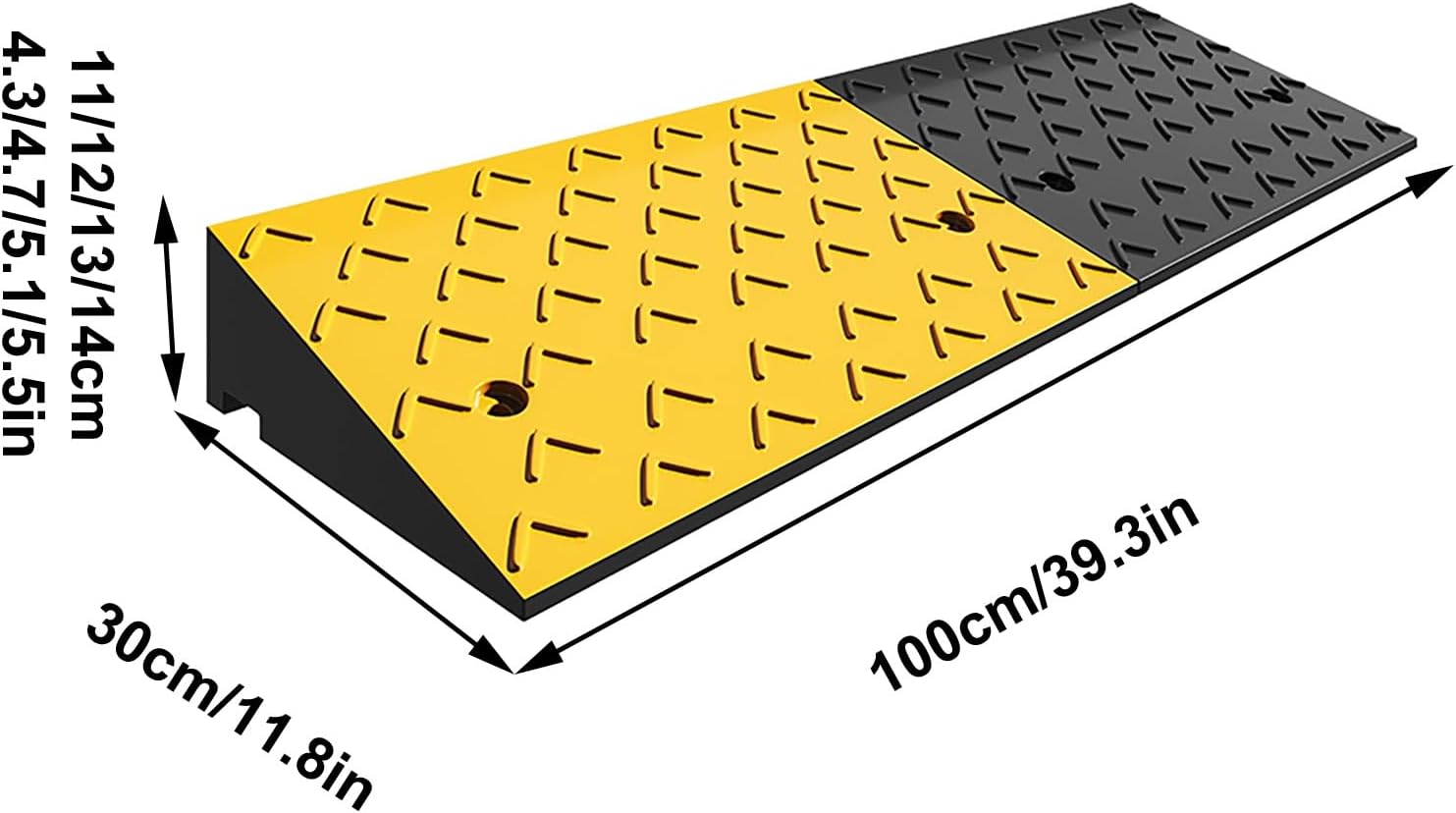 Curb Ramp Threshold Ramp Driveway Curb Ramps Rubber Kerb Ramp Non-Slip Threshold Ramp for Doorway Sidewalk Car Bike Motorcycle Scooter Wheelchair(14cm/5.5in)