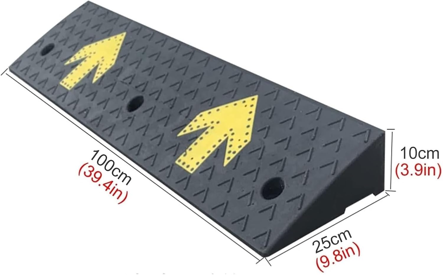Threshold Ramp Wheelchair Ramp Rubber Speed Bump Non-Slip Wheelchair Ramp Heavy Duty Portable Threshold Ramp for Driveway/Loading Dock/Pedestrian Scooter Ramp Anti-Slip (Size : 10cm/3.9in)