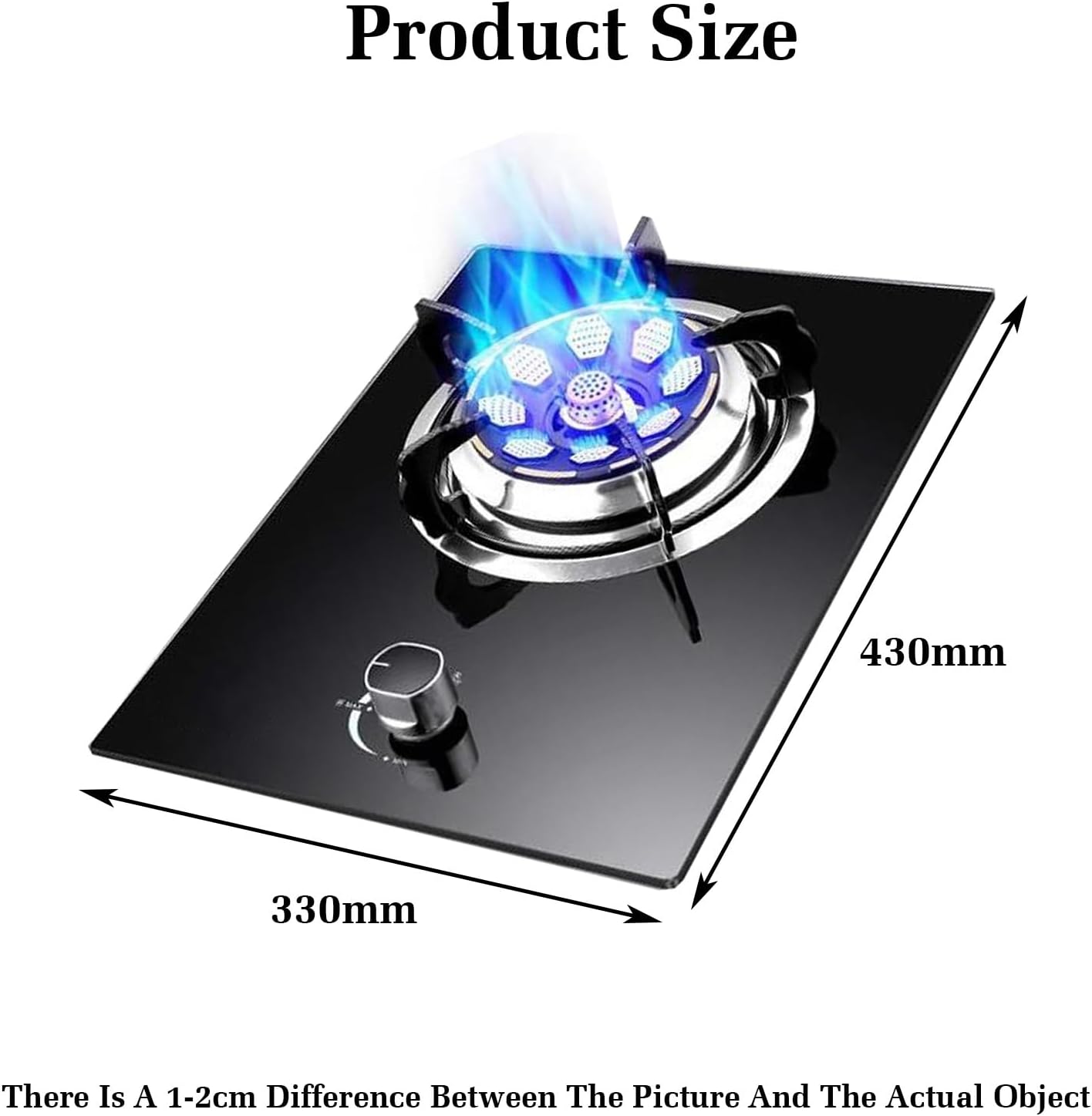 Gas Stove 1 Burner,Kitchen Counter Top Stove,Gas/LP Gas Conversion Stove,Cast Iron Pot Rack,with Flameout Protection,for Home Kitchen(LPG)