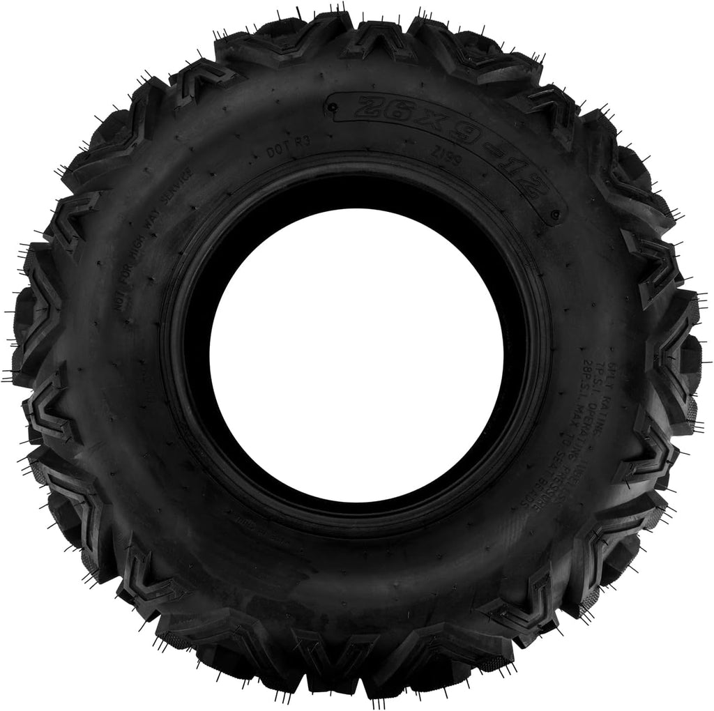 KAX 26x9-12 ATV UTV 26x9x12 ATV Mud All Terrain Tire 6PLY,Go Kart Tubeless Tire,Four Wheeler SET of 2