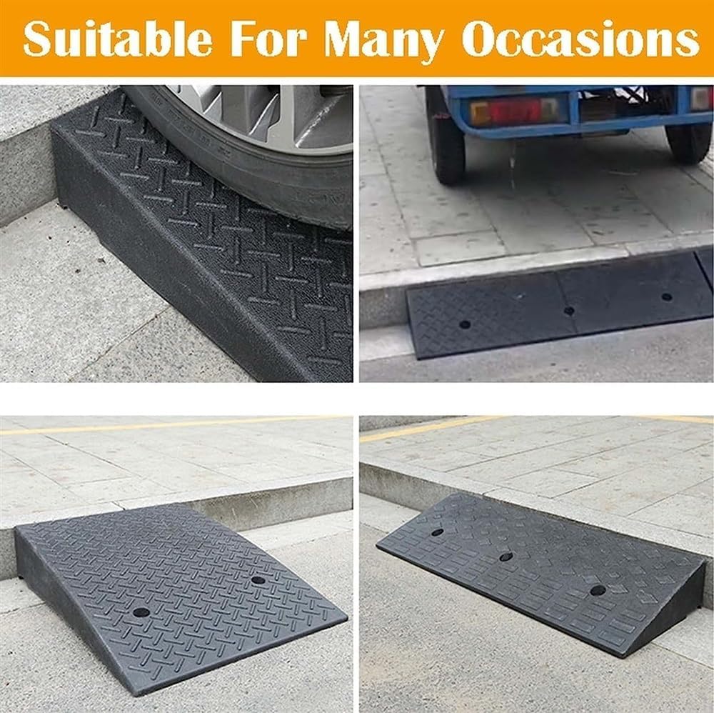 JIUYUEYA Curb Ramp Loading Ramps Rubber Threshold Ramp, Portable Threshold Ramps, Rubber Curb Ramp Heavy Duty for Sidewalk Wheelchair (Size : 19x31.5x7 in)