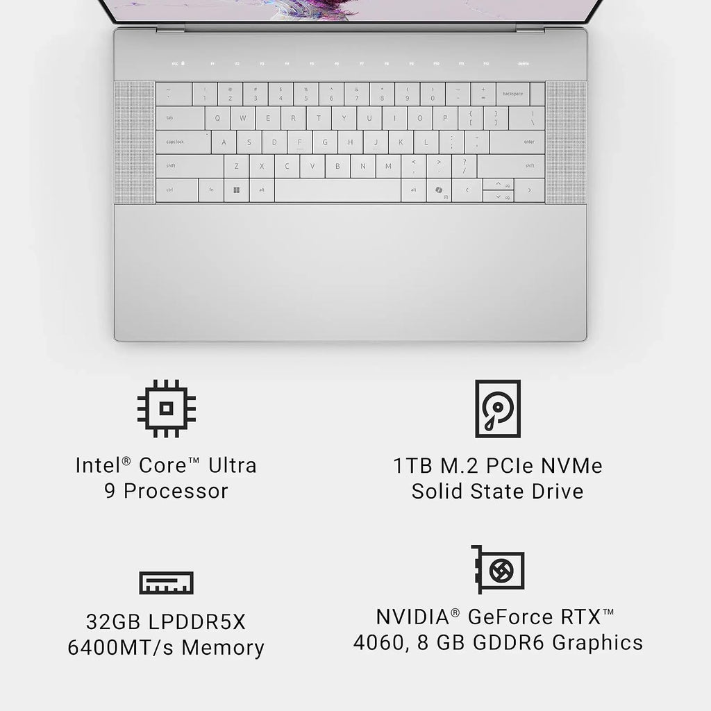 Dell XPS 16 AI Powered OLED UHD Touchscreen Laptop • Intel Core Ultra 9 185H • GeForce RTX 4060 (Windows 11 Home, 32GB DDR5X RAM • 1.5TB)