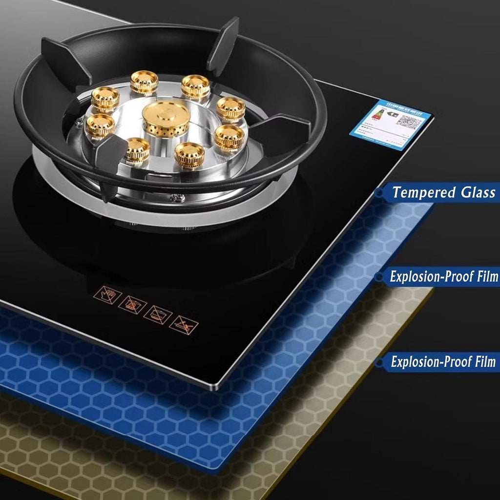Propane Stove,2 Burners Portable Propane Stove,tempered Glass Gas Cooktop,Maximum 17742.4BTU Suitable for Home Kitchens and Dining Rooms (Color : LPG)