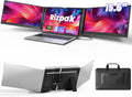 One Cable Laptop Screen Extender, 15.6' Ultra-Slim Triple Portable Monitor, 1080P FHD IPS Display, USB-C/USB-A Connection, Travel Monitor for 13–17.3' Laptops, MacOS/Windows/Android