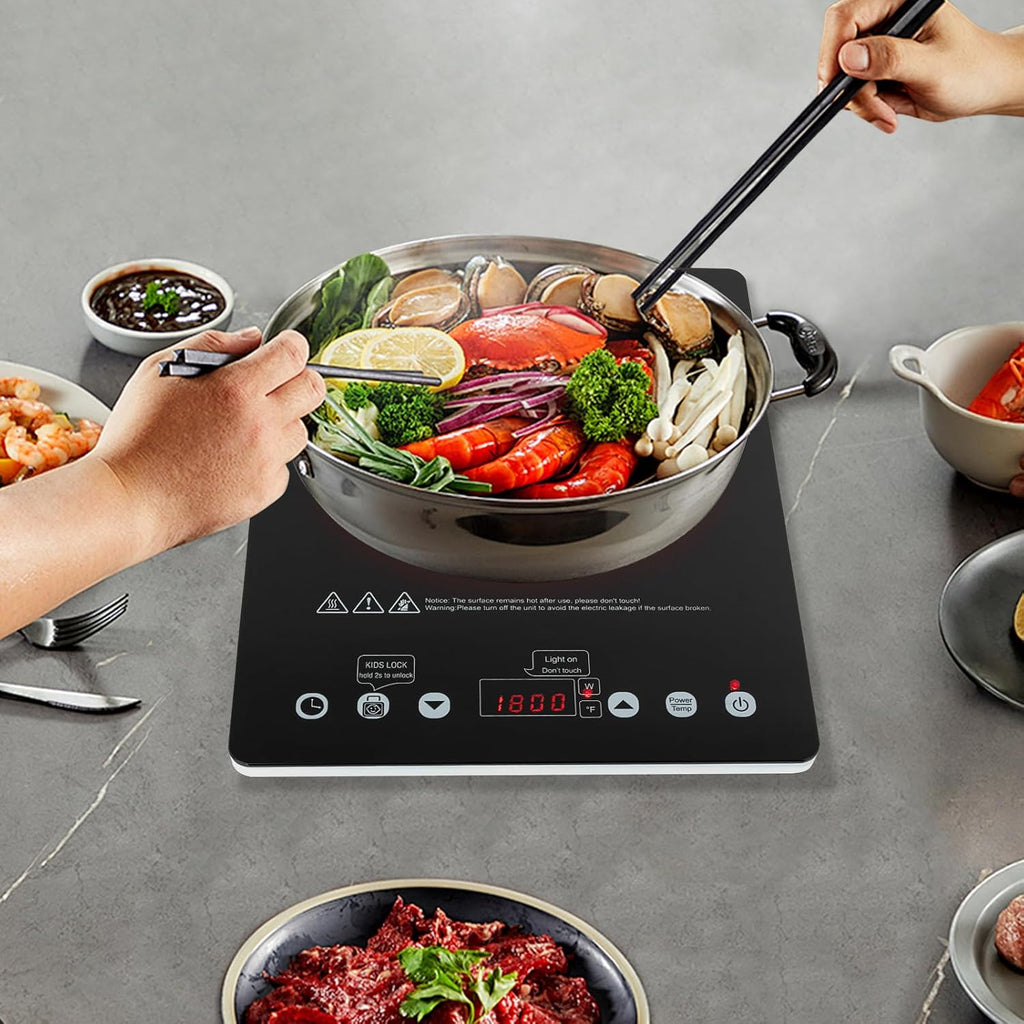 Electric Cooktop, 4 Burner Radiant Induction Electric Ceramic CookTop, Countertop & Built-in Electric Stove Top with Timer, Child Safety Lock, Sensor Touch Control (4 Burner, 3000W)