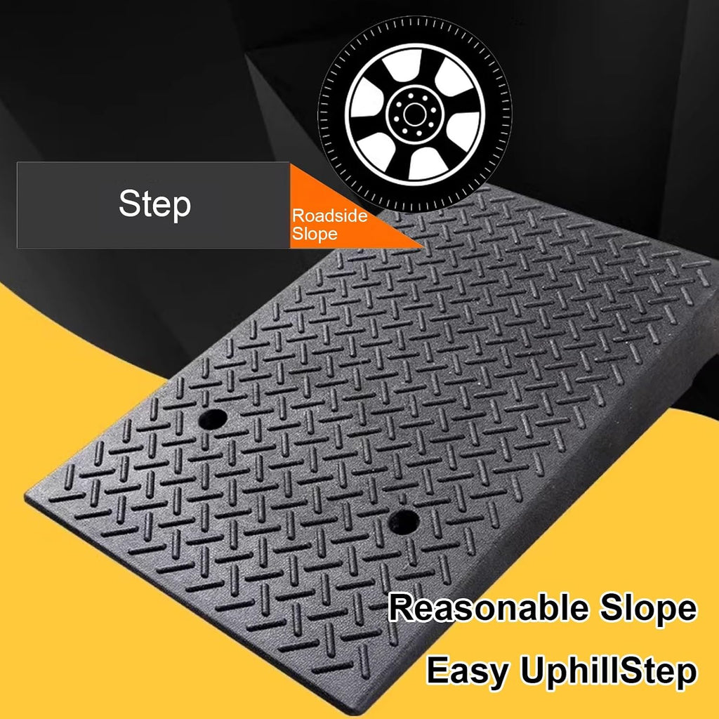 Rubber and Plastic Curb Ramp, Multiple, Threshold Ramp, Strong Load-Bearing, Suitable for Entryway, Bike, Pets, Sidewalk(100 * 35 * 15cm/39 * 14 * 6in)