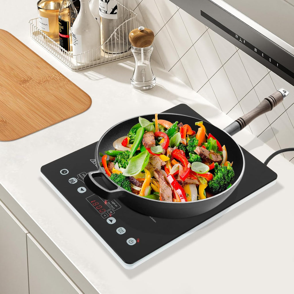 Electric Cooktop, 2 Burner Radiant Induction Electric Ceramic CookTop, Countertop & Built-in Electric Stove Top with Timer, Child Safety Lock, Sensor Touch Control (3 Burner, 2600W)