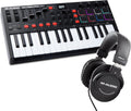 M-Audio Oxygen Pro Mini 32 Key USB MIDI Keyboard Controller with Beat Pads and HDH40 Over Ear Studio Headphones