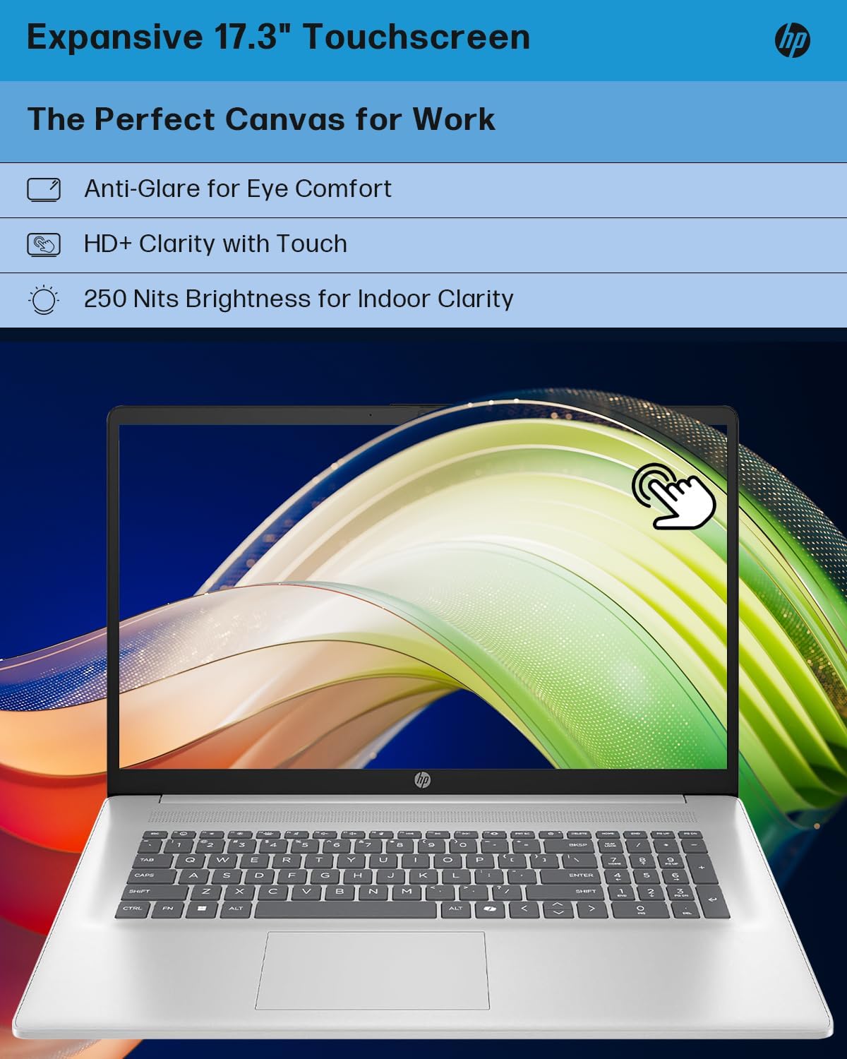 HP Business Touchscreen Laptop 17 inch, Intel Ultra 7 255U, Intel AI Boost (12 NPU TOPS), 64 GB DDR5, 2 TB SSD, 17.3' HD+ Touchscreen, Backlit Keyboard, Wi-Fi 6, Copilot, Windows 11 Pro, w/Accessories