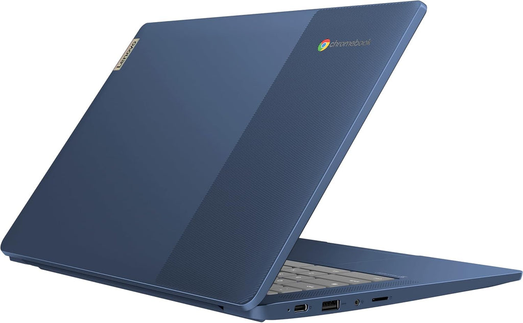 Lenovo IdeaPad Slim 3 14' Chromebook Laptop (14' FHD Touchscreen, 8-Core MediaTek Kompanio 520, 4GB RAM, 128GB(64GB eMMC+64GB SD)), Webcam, 13.5-Hrs Long-Battery Life, IST Card, Chrome OS, Abyss Blue