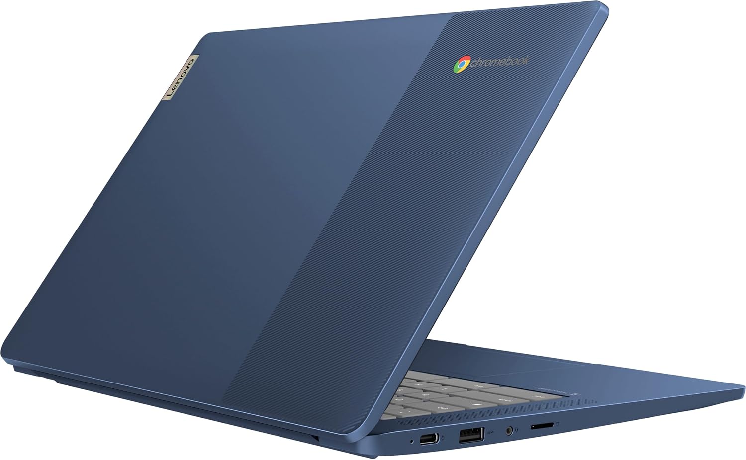 Lenovo IdeaPad Slim 3 14' Chromebook Laptop (14' FHD Touchscreen, 8-Core MediaTek Kompanio 520, 4GB RAM, 128GB(64GB eMMC+64GB SD)), Webcam, 13.5-Hrs Long-Battery Life, IST Card, Chrome OS, Abyss Blue