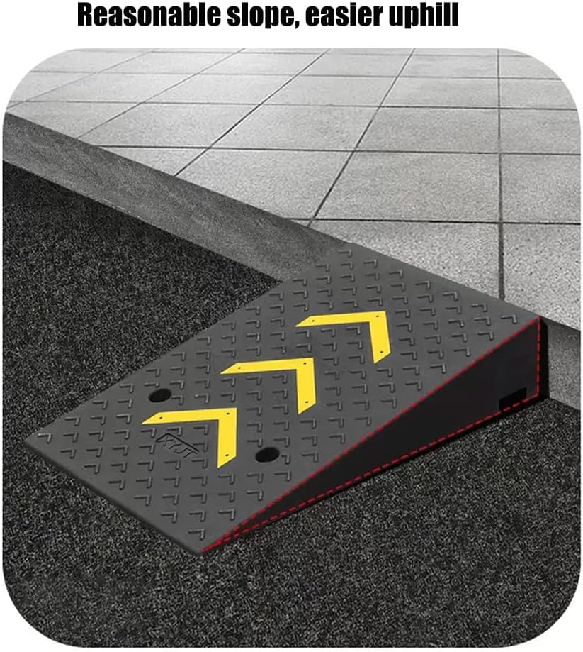 Heavy Duty Loading Ramp 4/5/6/7/9/10 in Rise Threshold Ramp, Driveway Curb Ramp, Rubber Car Ramp W/Reflective Stripe, Entry Slope Ramp for Wheelchair Moto Trailer Truck(50*