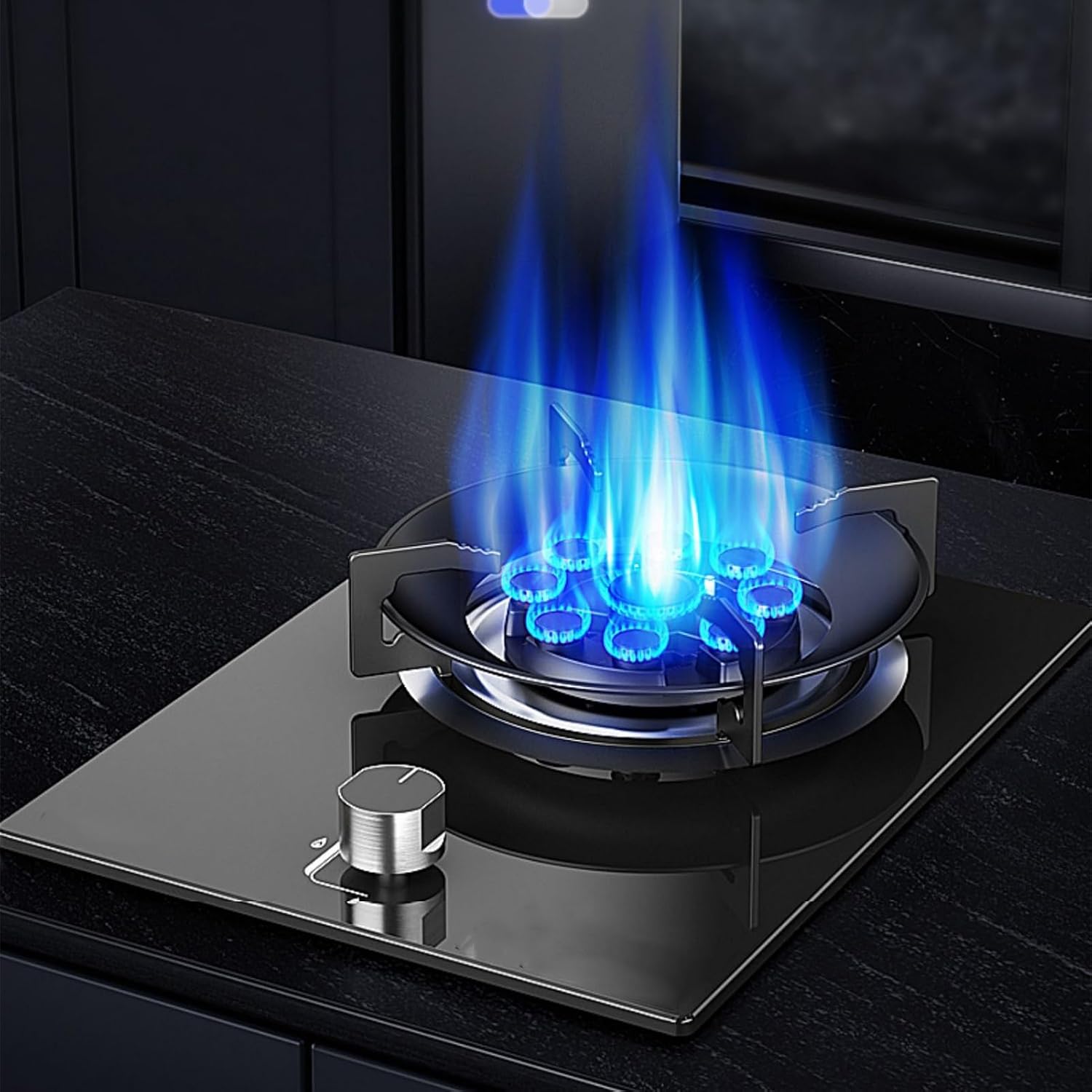 Gas Cooker,Single-Burner Vitreous Panel Gas Stove,5.2kW Desktop Embedded,for Family Restaurants Food Stalls(NG)