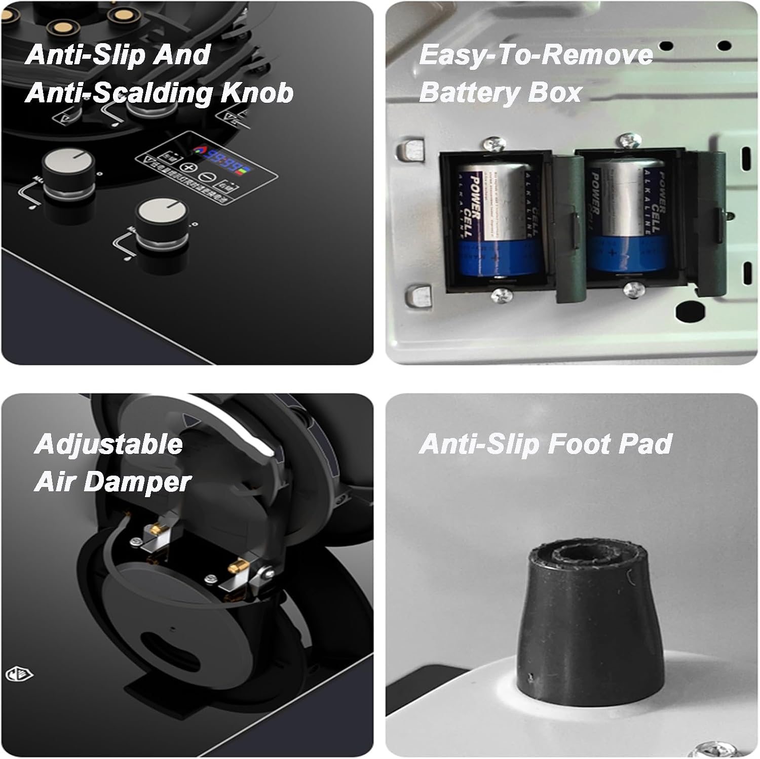 Gas Stove Double Burner,Tempered Glass Cooktop,Flip-top Gas Stove,NG/LPG Convertible Stove,with Flameout Protection and Double-sided Timing(LPG)