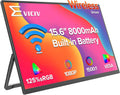 Wireless Portable Monitor with 8000mAh Battery, 15.6' Wireless Monitor, Support AirPlay, Miracast Laptop Display, USB-C & MINI HDMI & VESA, Travel Second Screen for Laptop, Computer, Game Consoles
