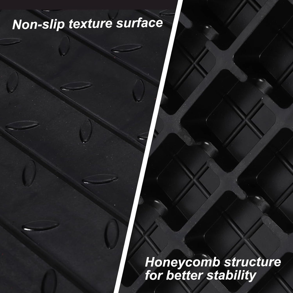 3' Rise Rubber Threshold Ramp Doorway Wheelchair Ramp for Wheelchairs, Mobility Scooters Home Doorways Driveways Power Chairs with 3 Channels Cord Cover, 2500LBS Driveway Curb Ramps Handicap