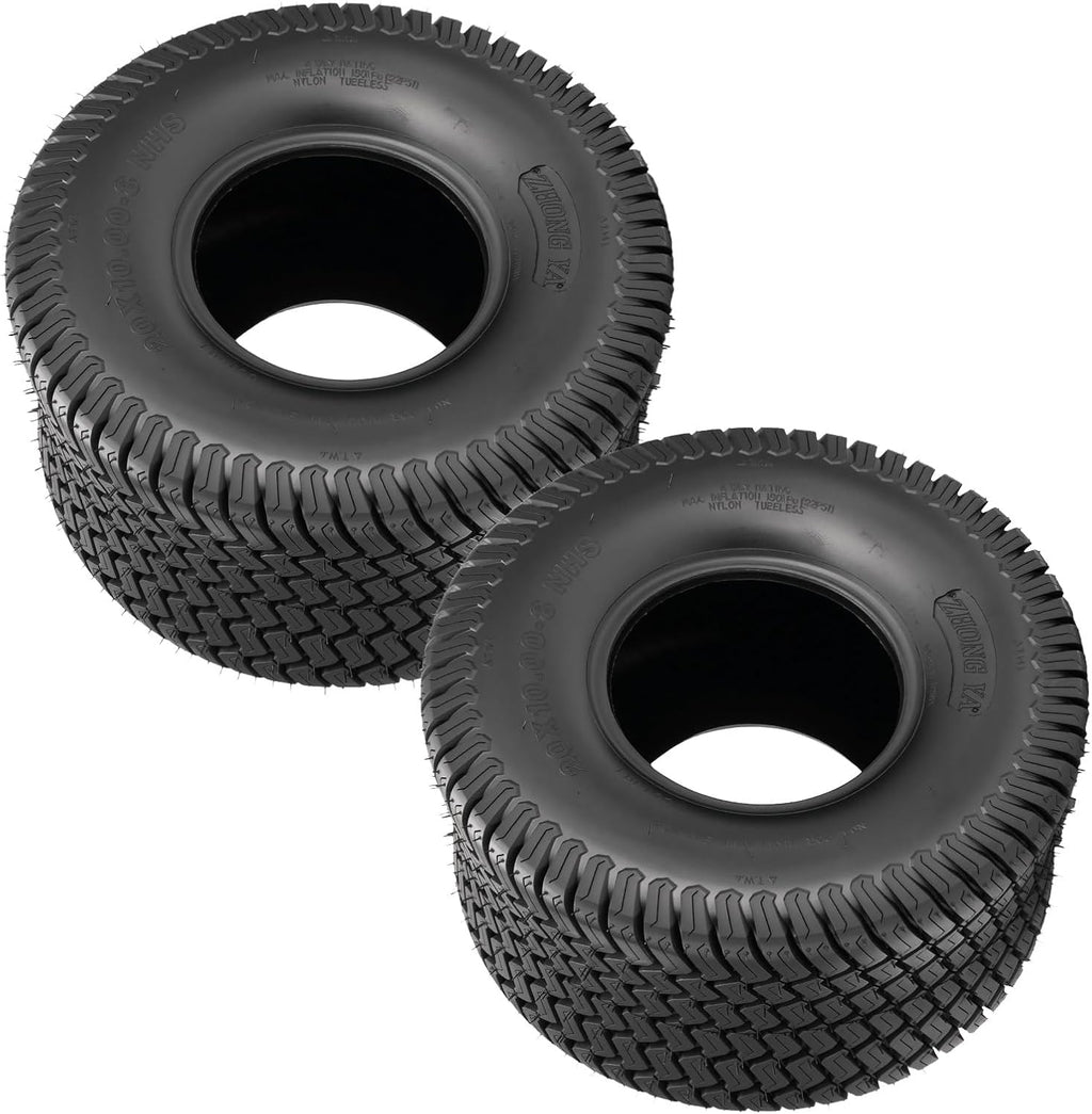 KAX 20x10-8 Lawn Mower Tires,20x10-8 Mud Tires for Off-Road, Golf Carts,4 Ply, 2Pcs,Tubeless Z-160