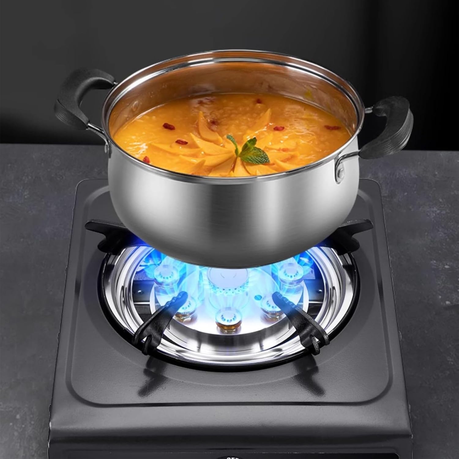 Gas Stove,Single Burner,Portable Gas Stove,Stainless Steel Catering 4.0kW Indoor Regulators,for Home Kitchen(LPG)