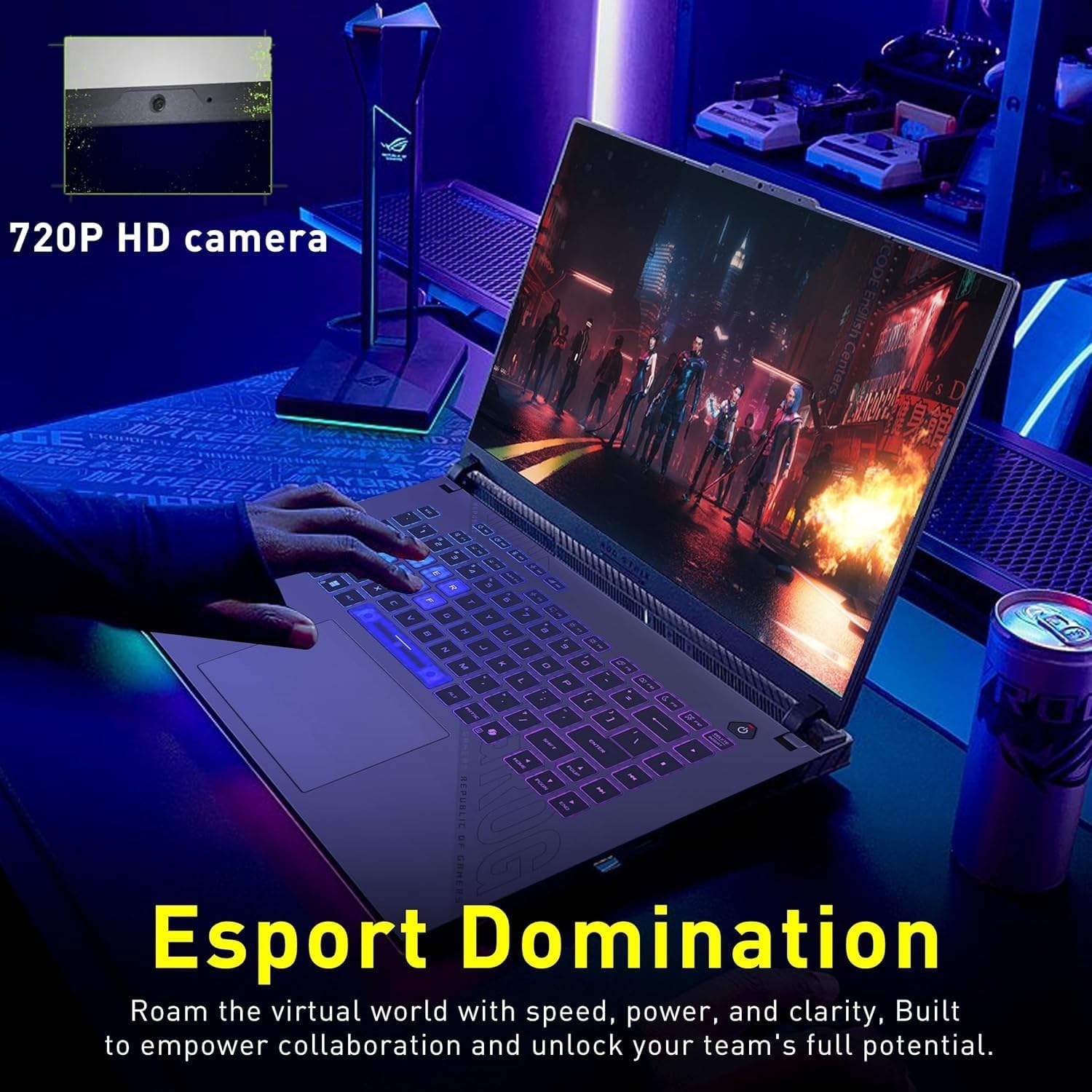 ASUS ROG Strix G16 G614 AI Gaming Laptop 16.0' 165Hz IPS WUXGA Display (AMD Ryzen 9 8940HX, GeForce RTX 5070 Ti 12GB, 16GB DDR5, 1TB SSD, RGB KB, Win 11 Home) w/DKZ USB Hub - G614PR-G16.R95070TI