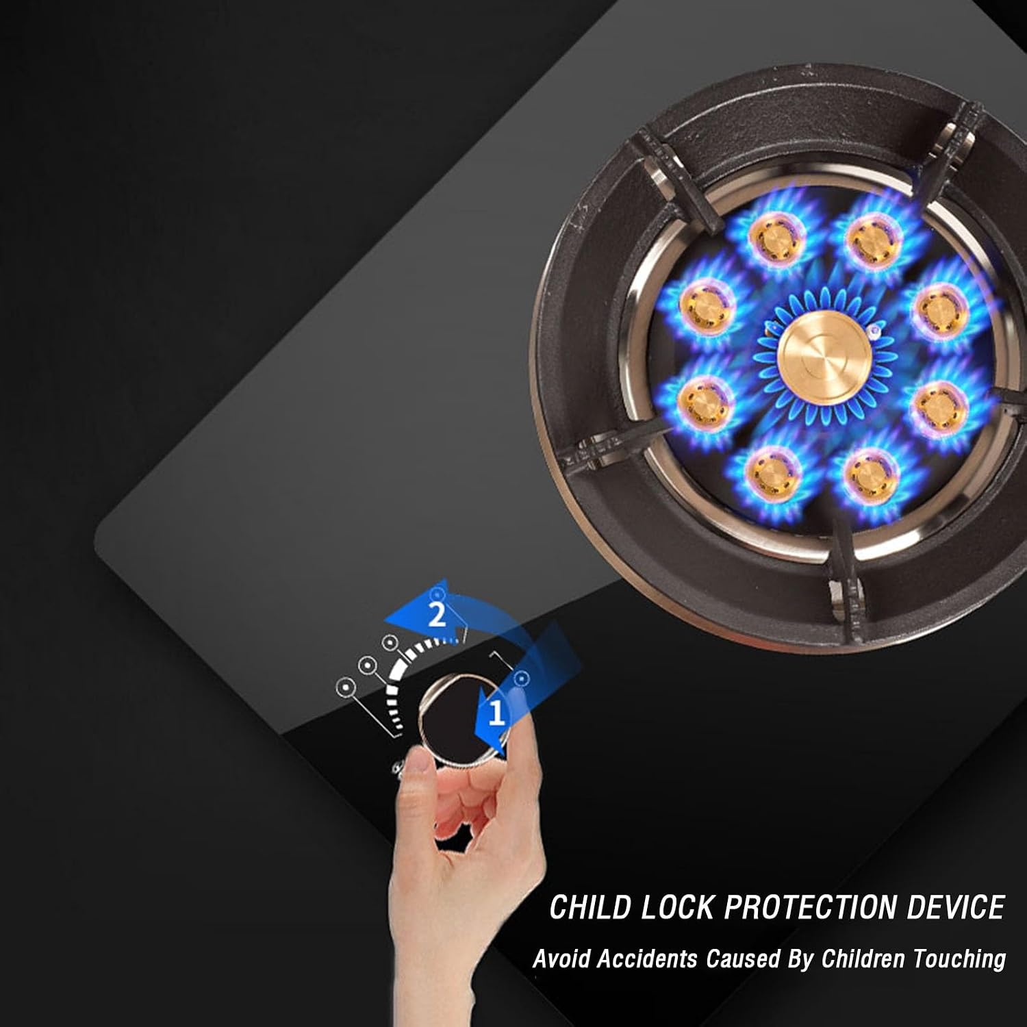 Single Burner Propane Stove,Propane Gas Stove,Desktop Embedded Dual Use,Max 14330.4BTU with Pulse Electronic Ignition Suitable for Apartments Kitchens and More (Color : Style 2, Size : NG)