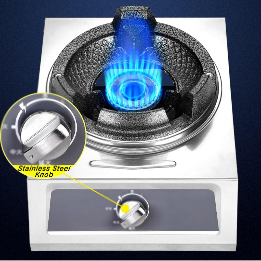 Stainless Steel Single Burner,40kw Desktop Gas Stove,LPG Gas Stove,Thermocouple Protection,Suitable for Apartments and Indoors, 18648