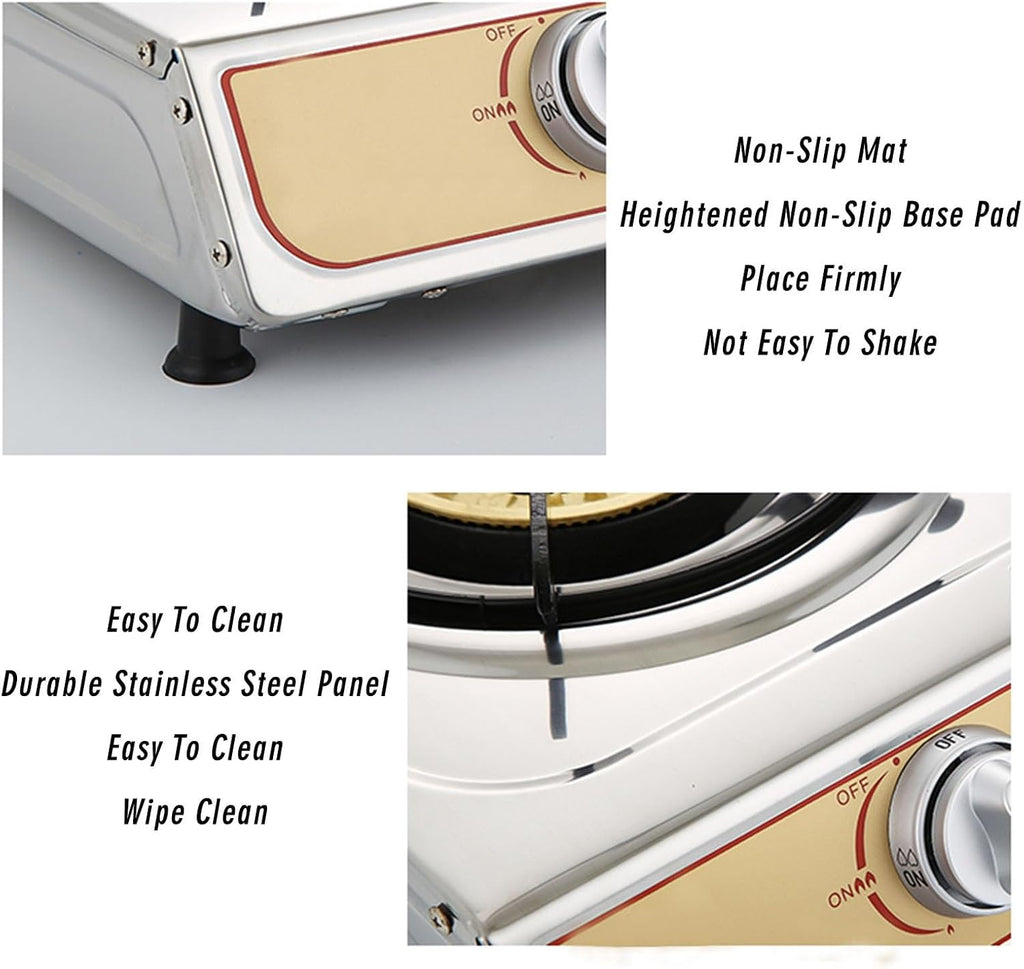 Cassette Stove,Portable Gas Stove,Max 16377.6BTU Single Burner Cassette Stove Piezo-Ceramic Ignition, for Camping Cooking Car Travel Home and Apartment