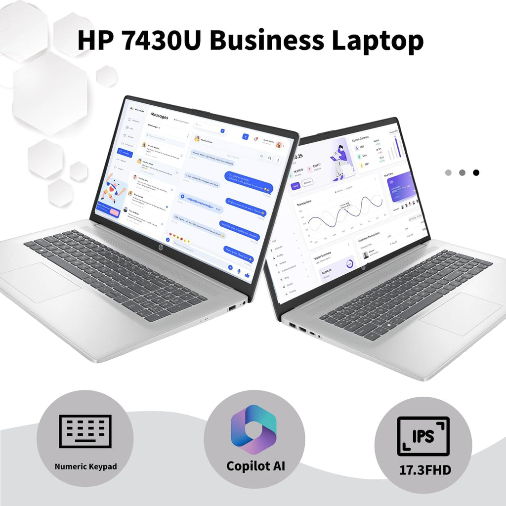 HP 17.3inch Business Laptop Computer - AMD Ryzen 5 7430U 6-Core (4.3GHz), FHD IPS Anti-Glare, AMD Radeon Graphics, Wi-Fi6, Copilot AI, Win 11 Pro, w/Accessories(32GB RAM | 1 TB SSD)