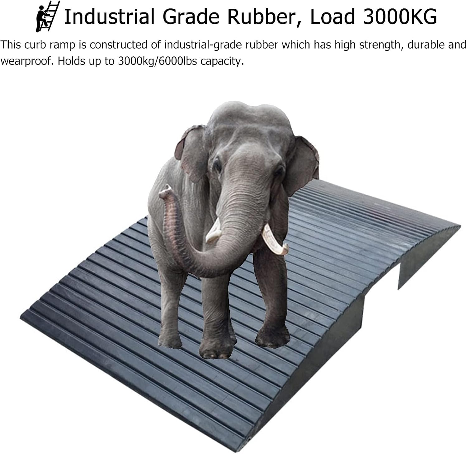 Mobility Scooter/Wheelchair Ramp for Front Door 20' Wide Threshold Ramp for Patio Sliding Door Rubber Bridge Ramp for Driveway/Shed/Doorways 32'x20'x2.5'