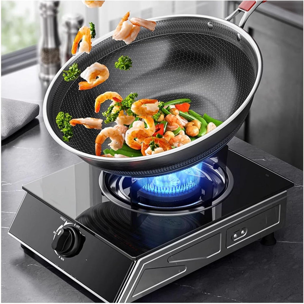 Stainless Steel Gas Cooktop,Desktop 143304 BTU Gas Stove,Single Burner,Flameout Protection,Suitable for Home Use(LPG)
