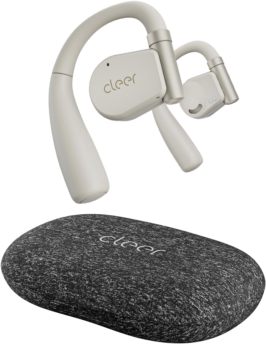 Cleer ARC II Open-Ear True Wireless Bluetooth Headphones,Snapdragon Sound,Multipoint Connection,Secure Fit,IPX5 Waterproof,Crystal Clear Calls,35 Hours Playtime,for iPhone & Android (Light Grey)